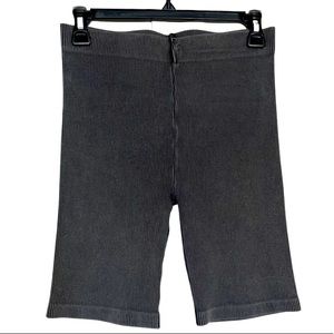 Maniere De Voir High Waisted Charcoal Black Biker Shorts Size 10  Spandex Casual